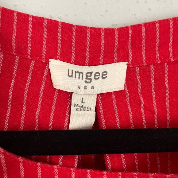 Umgee Red Striped Tunic Top size L - Picture 2 of 8